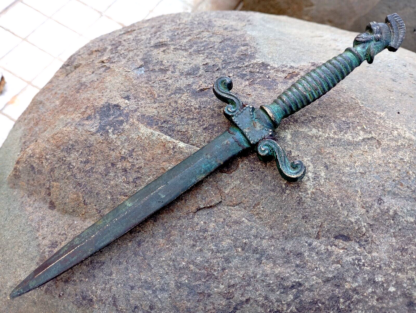 Roman Dagger Original Replica Vintage Handle Gladiator Figure Nice Old Patina